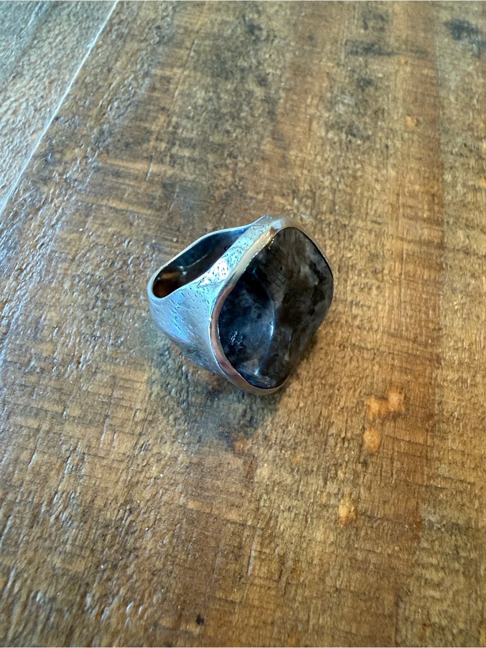 Silpada Silver Ring with Dark Marbled Stone